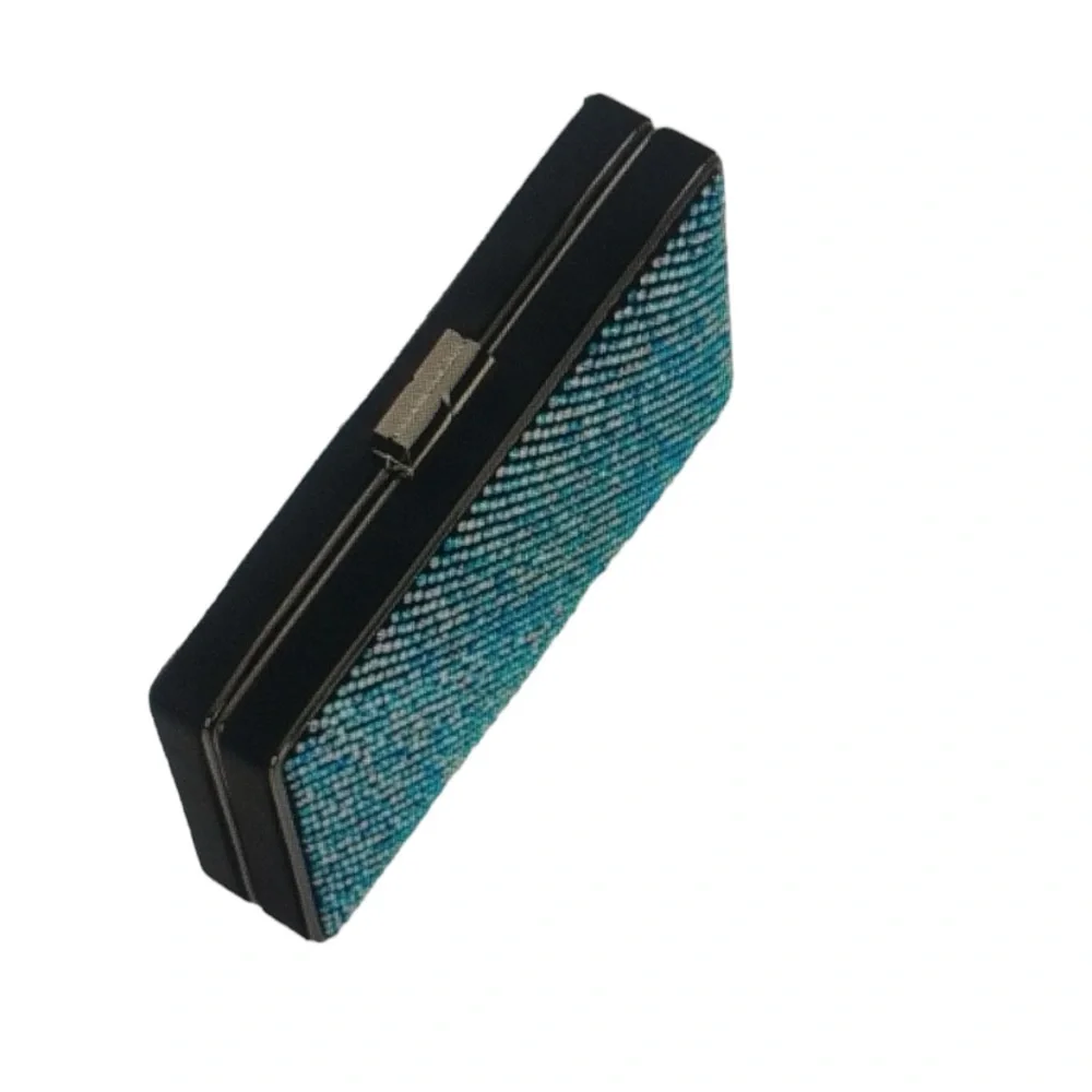 BCBGMaxazria Sonia Crystal Mesh Satin Box Clutch Discontinued